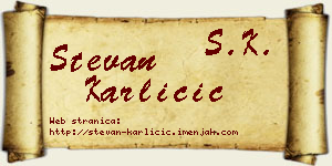 Stevan Karličić vizit kartica